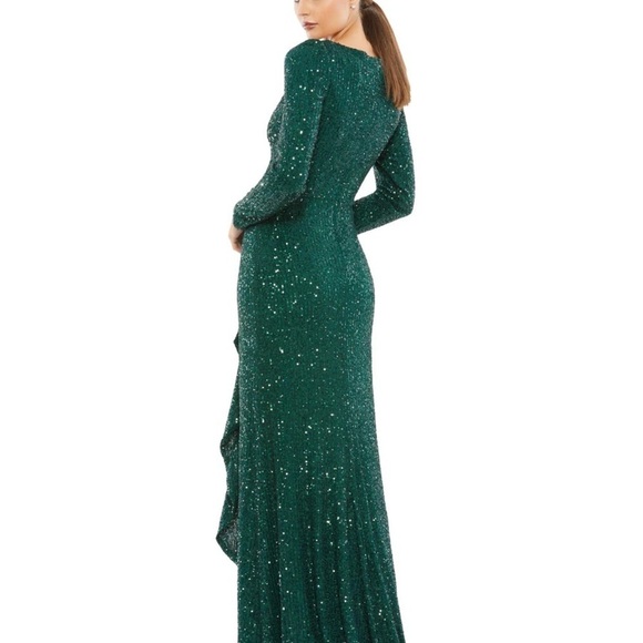 Mac Duggal 26395 NWT SEQUIN WRAP EVENING GOWN - Picture 2 of 8